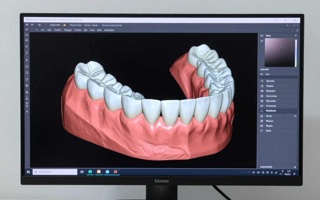 3D dental imaging scan on screen