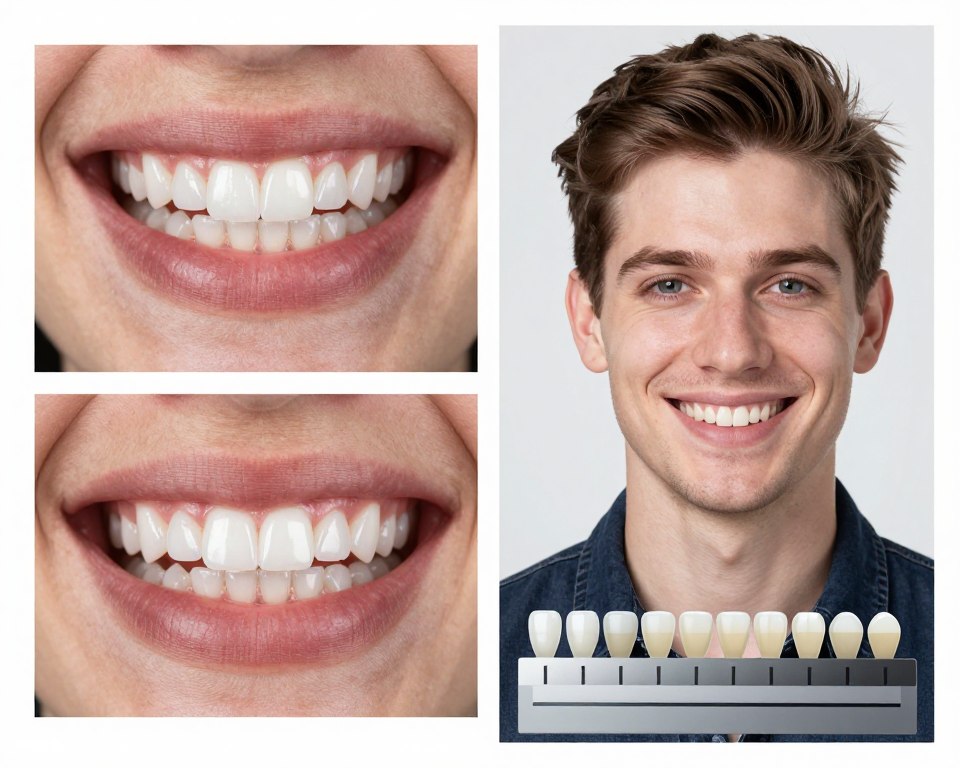 Before and after teeth whitening comparison