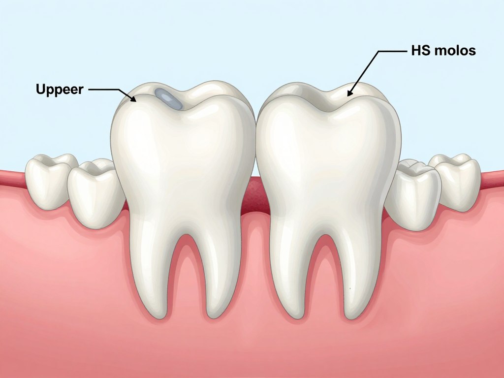 Dental illustration showing wisdom teeth location at back of mouth
