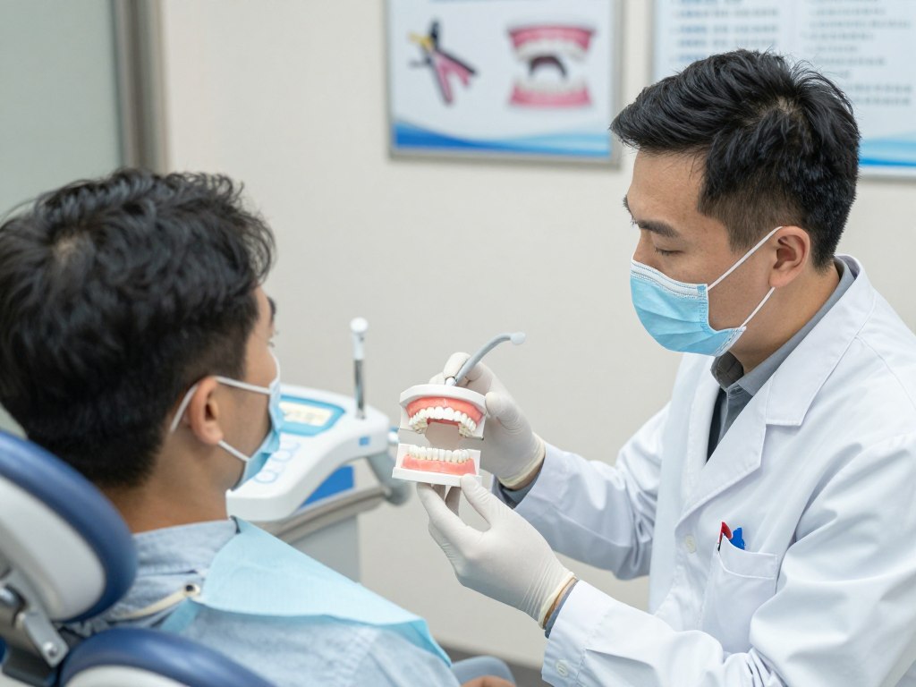 Dentist explaining treatment plan to patient