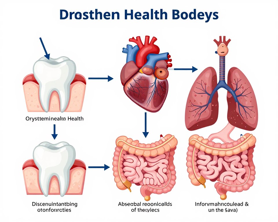 Diagram showing mouth-body health connection