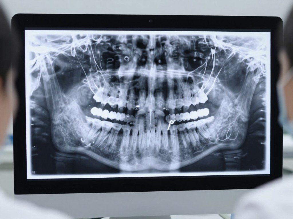 Digital dental X-ray on computer screen