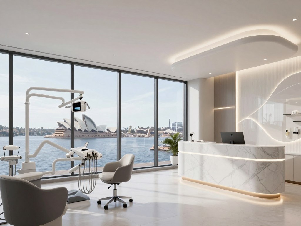 Harbour Smile Studio luxury dental clinic interior with harbour views