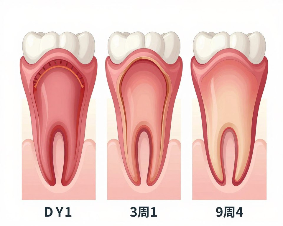 Healing stages after wisdom teeth removal procedure