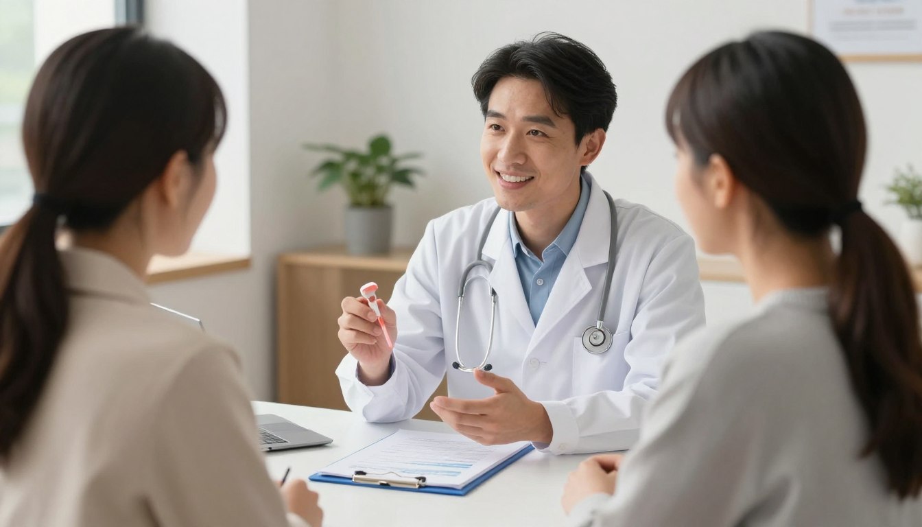Healthcare professional discussing patient wellness