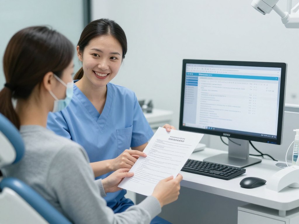 Healthcare professional discussing treatment costs with patient