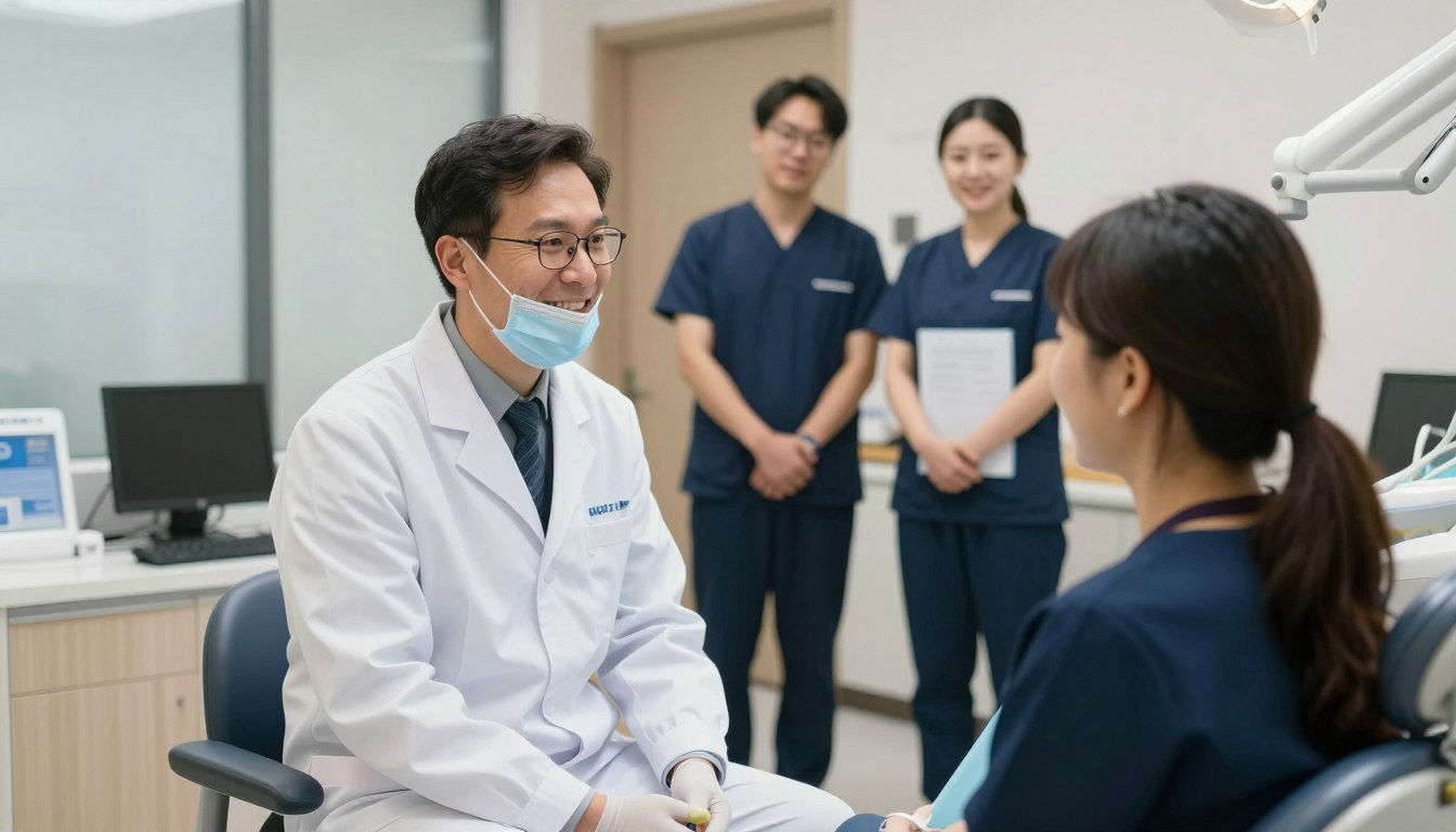 New patient consultation at dental office