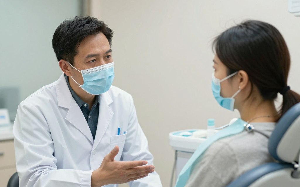 Patient asking questions during dental consultation
