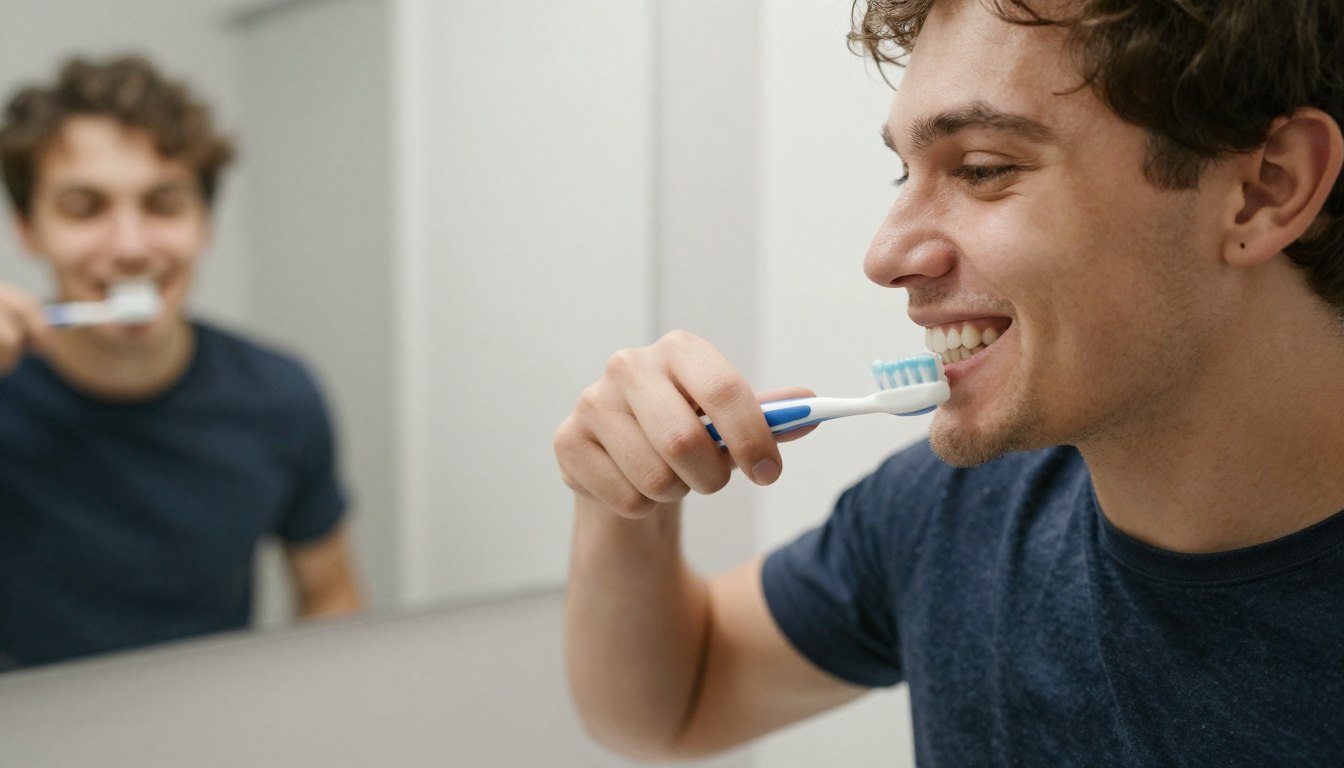 Patient maintaining healthy smile