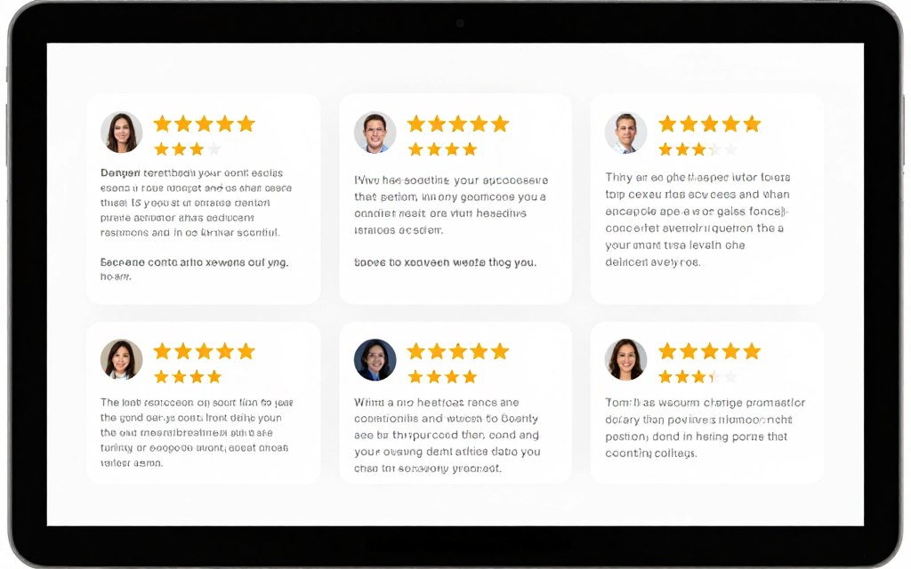 Patient reviews and testimonials display