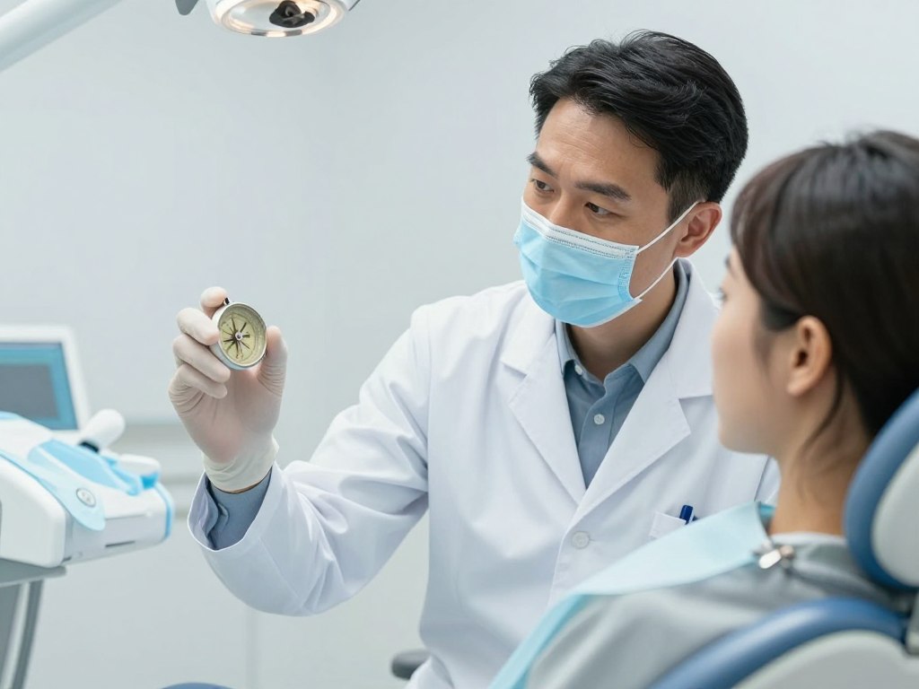 Supportive dentist comforting anxious patient