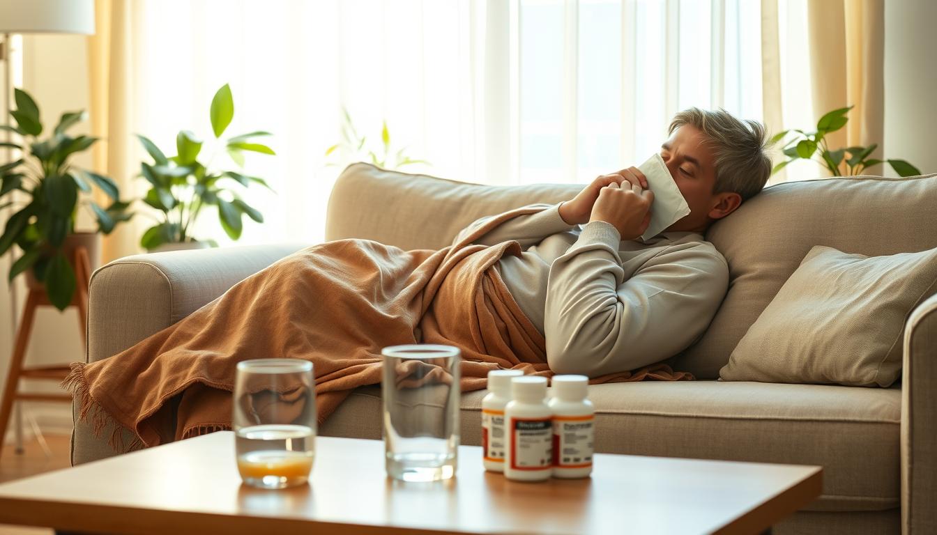 A cozy, well-lit living room scene focusing on the essential aftercare for wisdom teeth removal. In the foreground, a patient reclines comfortably on a soft couch, wrapped in a warm blanket, holding an ice pack to their face for swelling relief. The patient is wearing modest, casual clothing, exuding a calm and relaxed atmosphere. In the middle, a small coffee table displays a glass of water, a light snack such as applesauce, and a stack of medication bottles. In the background, gentle sunlight filters through sheer curtains, illuminating houseplants that add a touch of warmth and serenity. The overall mood is soothing and reassuring, emphasizing a healing environment. Use natural lighting and a slightly elevated angle to capture the intimate setting effectively. A cozy, well-lit living room scene focusing on the essential aftercare for wisdom teeth removal. In the foreground, a patient reclines comfortably on a soft couch, wrapped in a warm blanket, holding an ice pack to their face for swelling relief. The patient is wearing modest, casual clothing, exuding a calm and relaxed atmosphere. In the middle, a small coffee table displays a glass of water, a light snack such as applesauce, and a stack of medication bottles. In the background, gentle sunlight filters through sheer curtains, illuminating houseplants that add a touch of warmth and serenity. The overall mood is soothing and reassuring, emphasizing a healing environment. Use natural lighting and a slightly elevated angle to capture the intimate setting effectively.