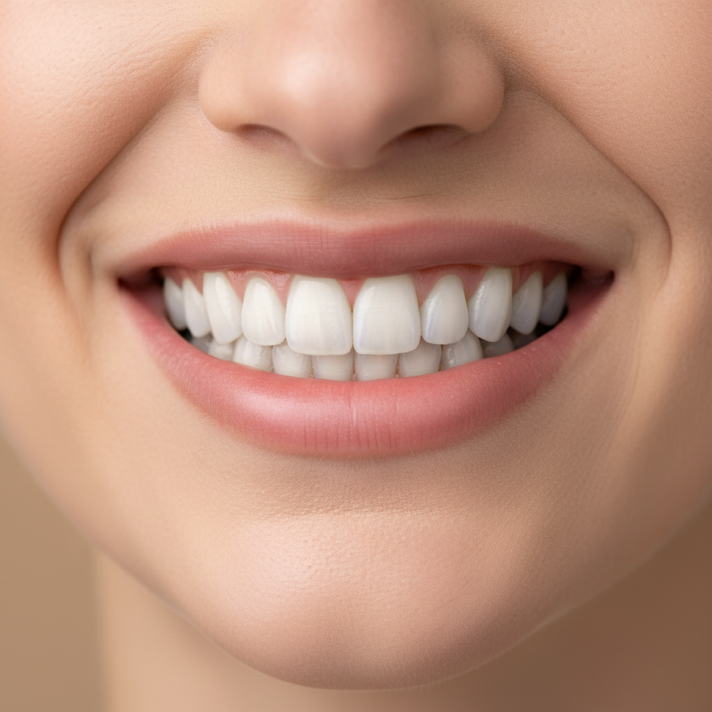 Close-up of beautiful smile achieved with dental veneers at My Smile Doctors