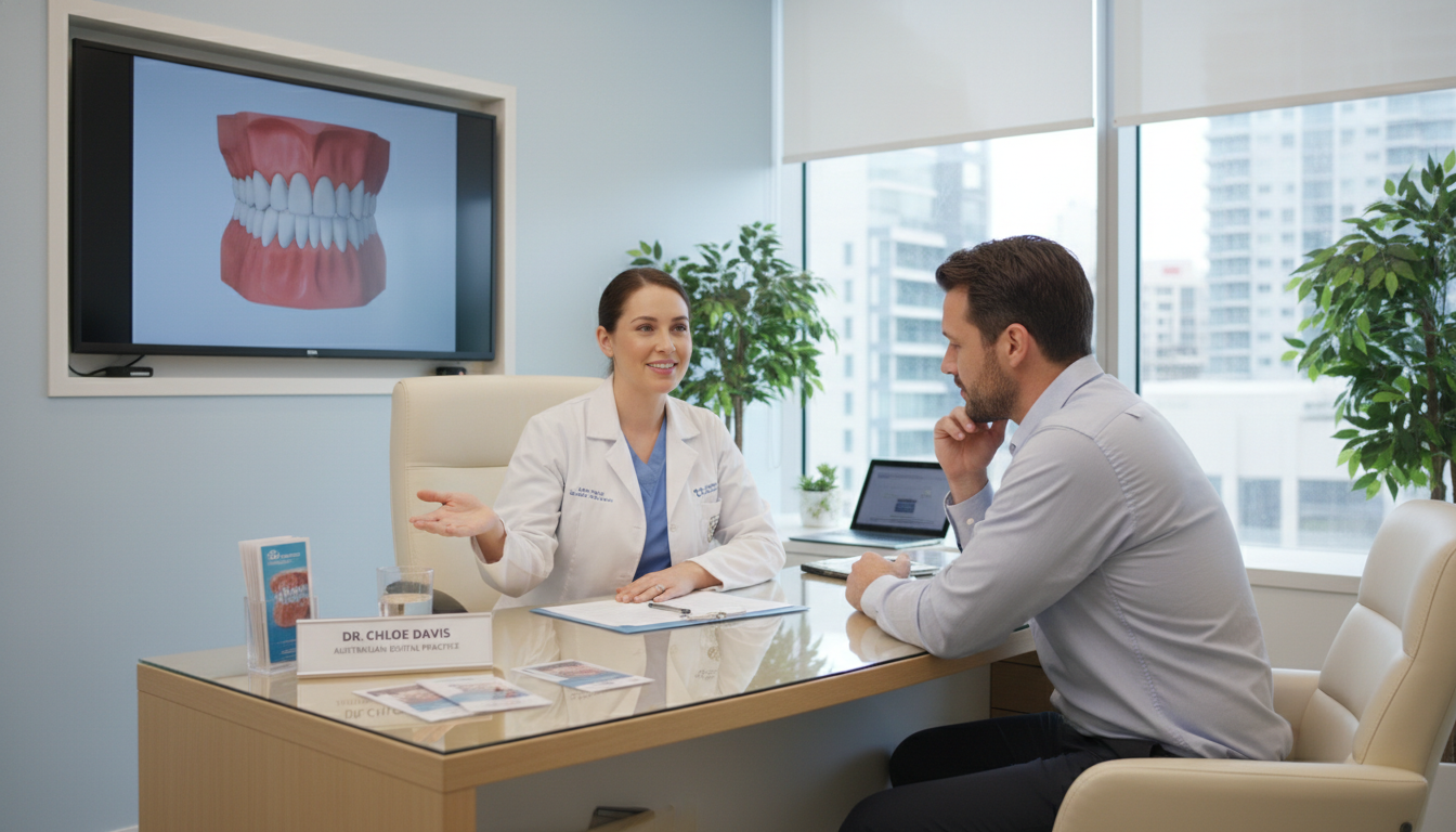 Dentist answering patient questions at My Smile Doctors Dentist Parramatta
