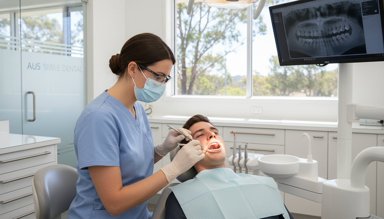 Dentist performing preventive dental examination at My Smile Doctors Parramatta