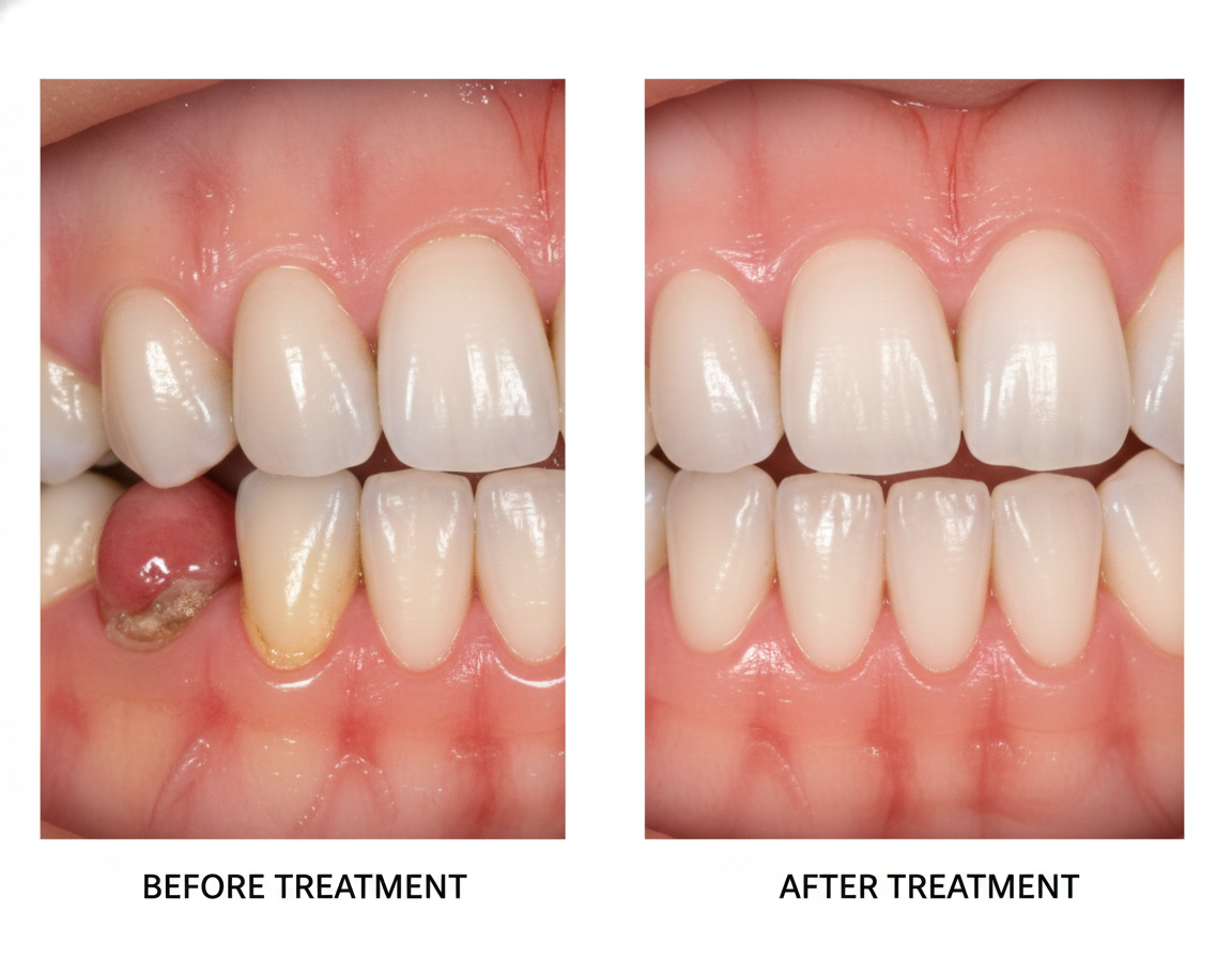 Healthy gums after periodontal treatment at My Smile Doctors Parramatta