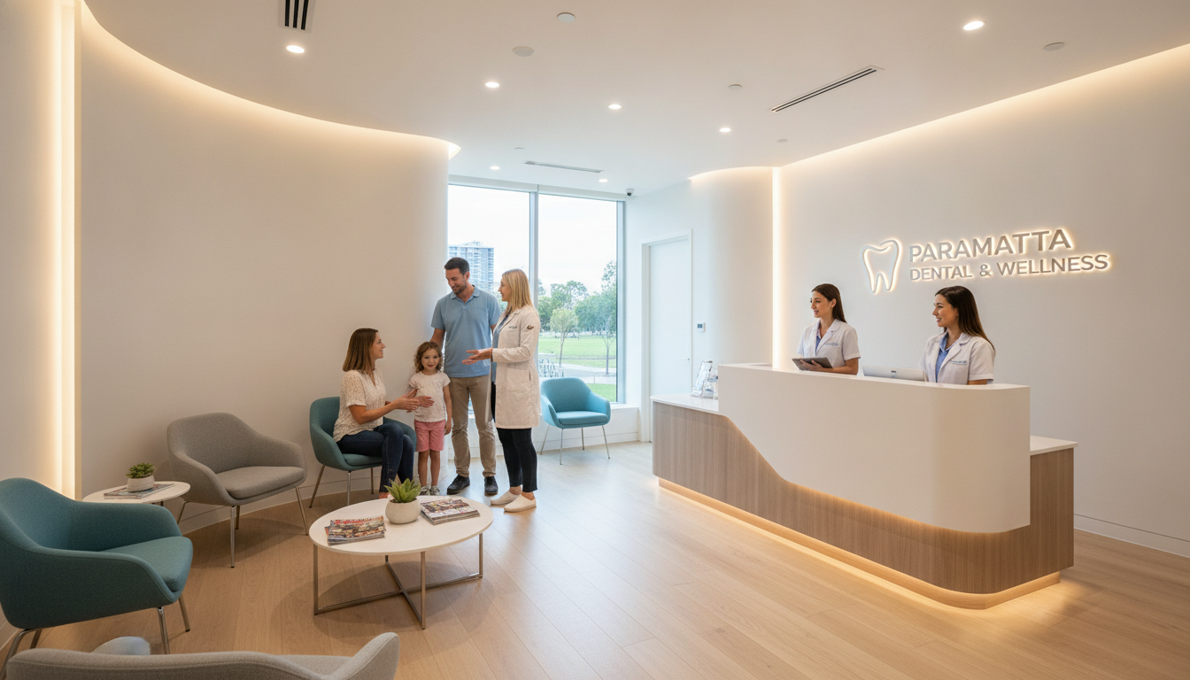 Modern emergency dental clinic reception at My Smile Doctors in Parramatta