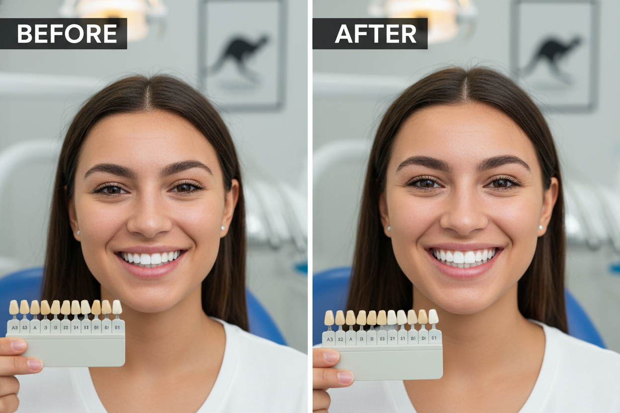 before and after comparison of teeth whitening results before and after comparison of teeth whitening results