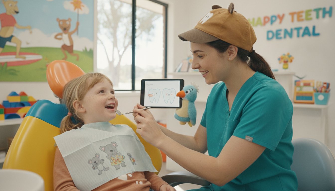 child patient receiving gentle dental examination child patient receiving gentle dental examination