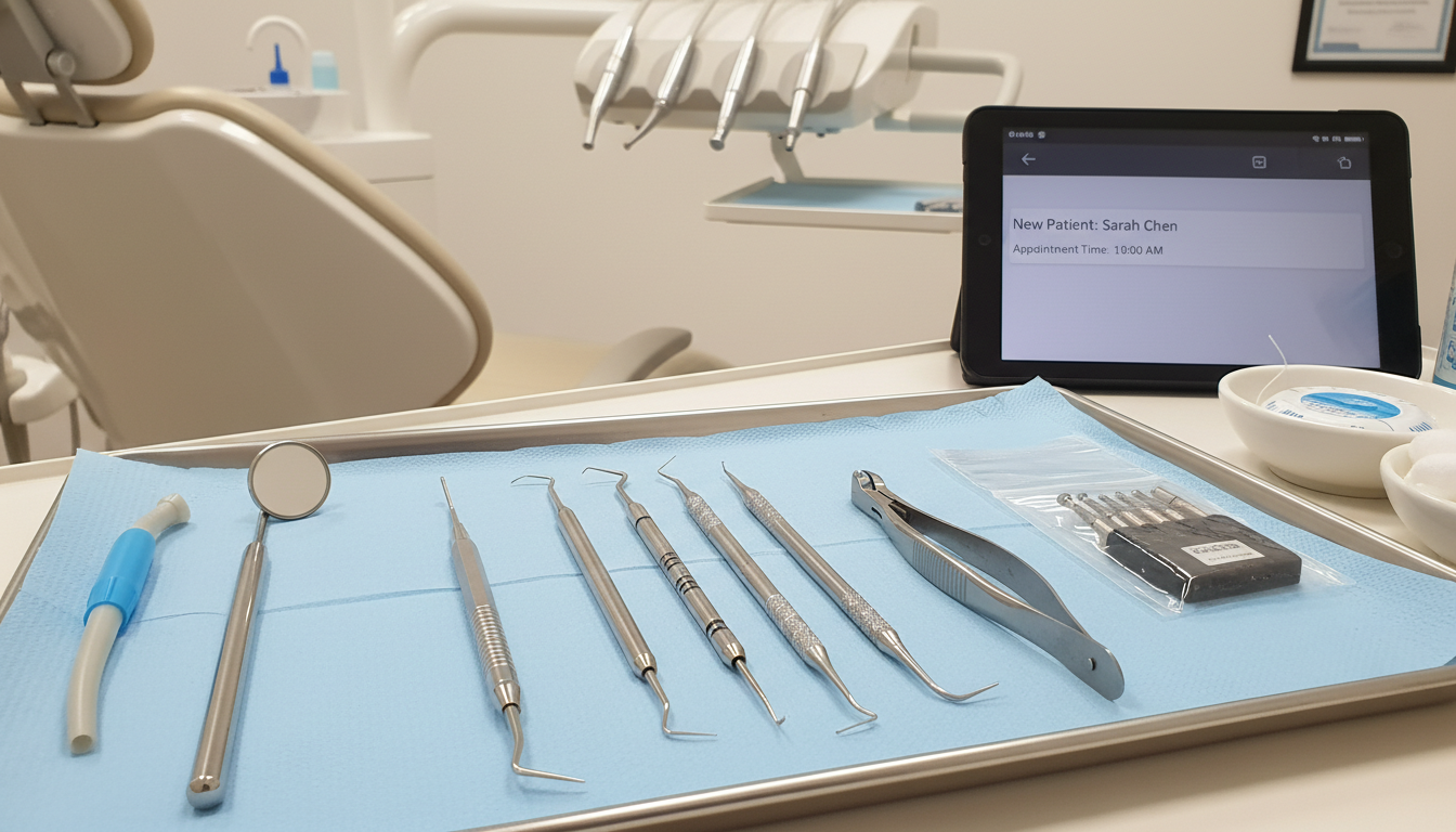 dental examination and cleaning equipment ready for new patient dental examination and cleaning equipment ready for new patient