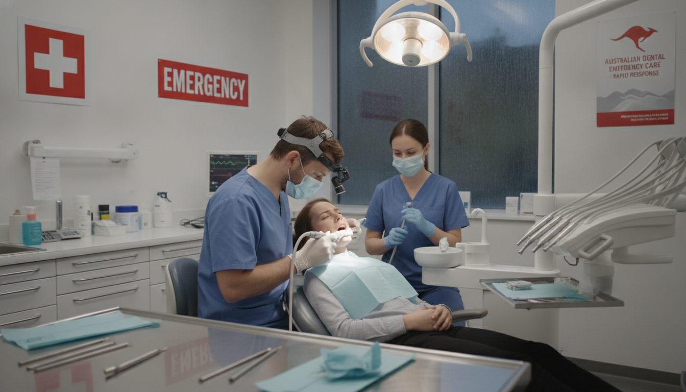 dentist treating dental emergency patient dentist treating dental emergency patient