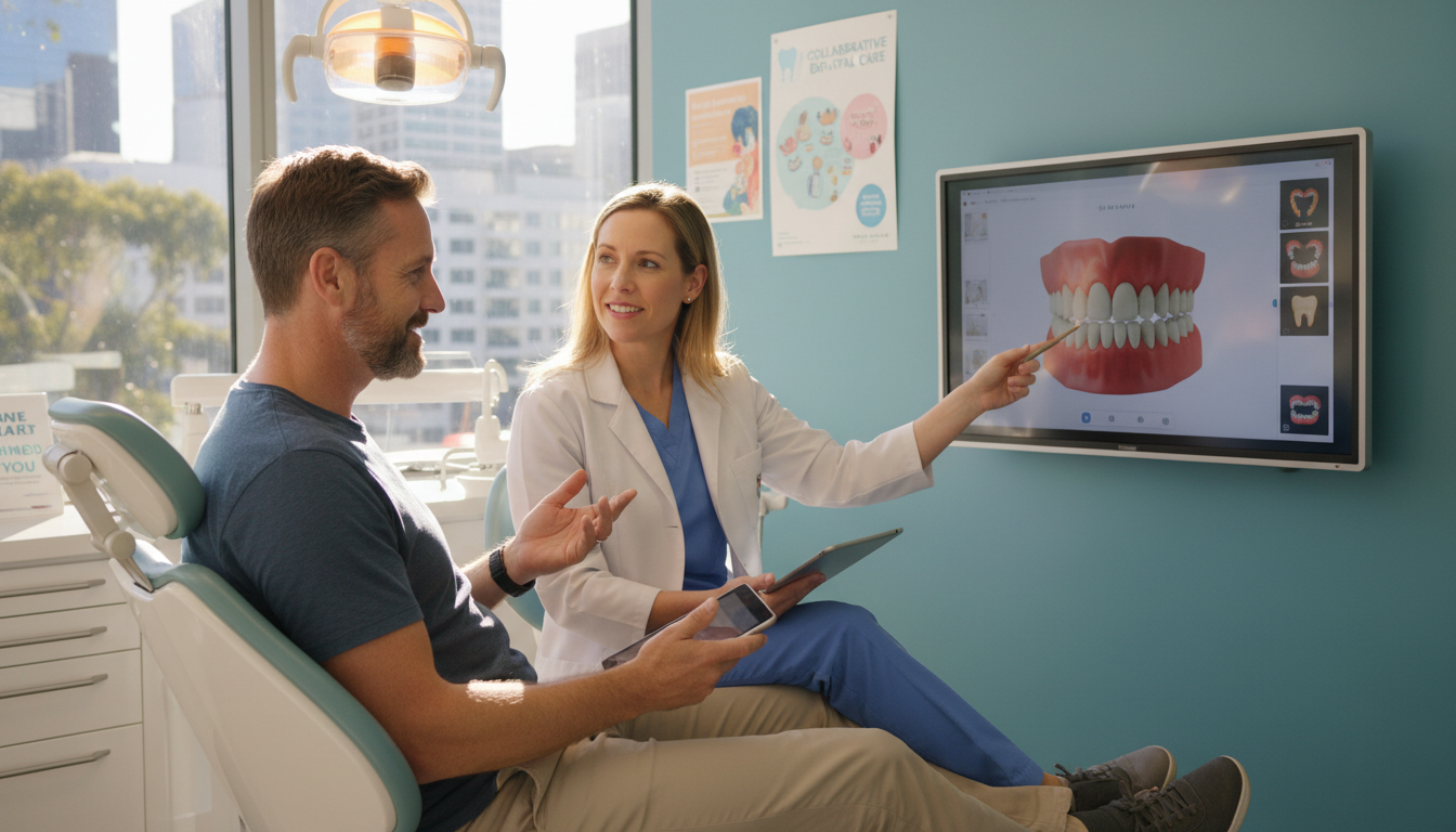 patient asking questions during dental consultation patient asking questions during dental consultation